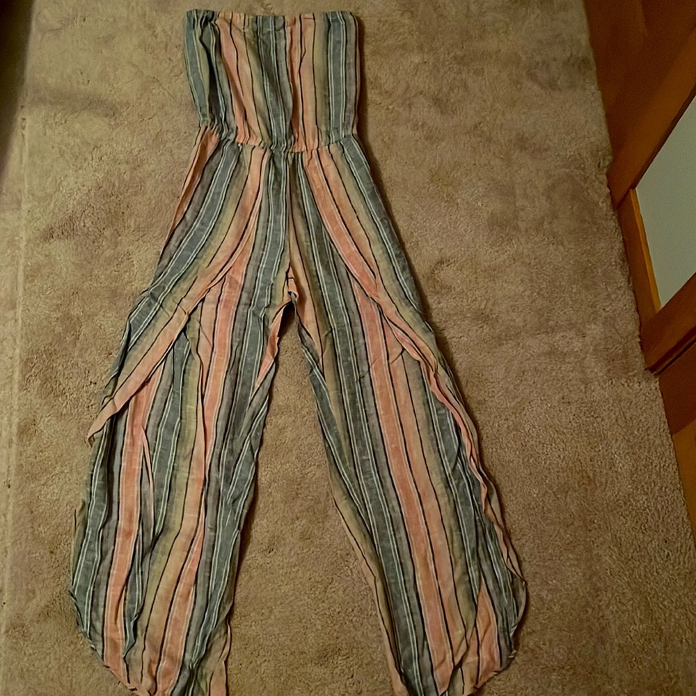 NWT Drew Linen striped one piece size XS.